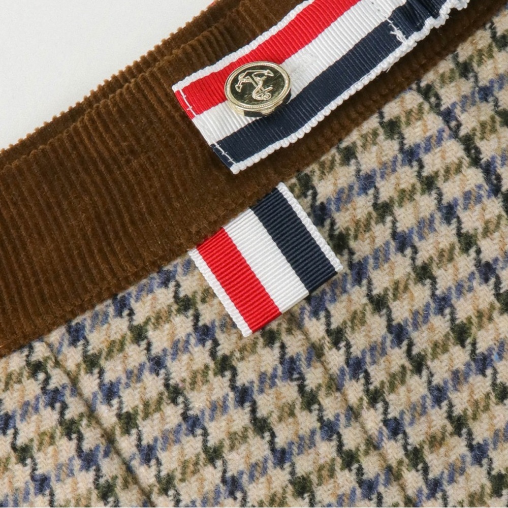 Thom Browne Brown and Plaid Mixed-Pleat Mini Skirt - Picture 5 of 8
